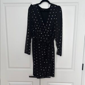 Banana Republic Black and White Faux Wrap Dress